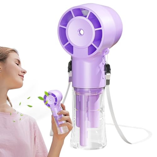 Sprühventilator,Tragbarer Ventilator Für Nacken Mit 12000 U/min Und USB 1200mAh - USB-Aufladung Leiser Nackenkühler 1200mAh für heiße Tage Golf Stadion Camping von Veeteah