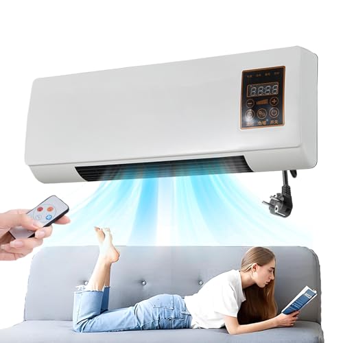 Tragbarer Klimaanlagen Ventilator - Tragbares Klimagerät Ventilator für die Wand - Fernbedienung Heizung Und Kühlung Für Haustiere Kinder Senioren Wohnzimmer von Veeteah