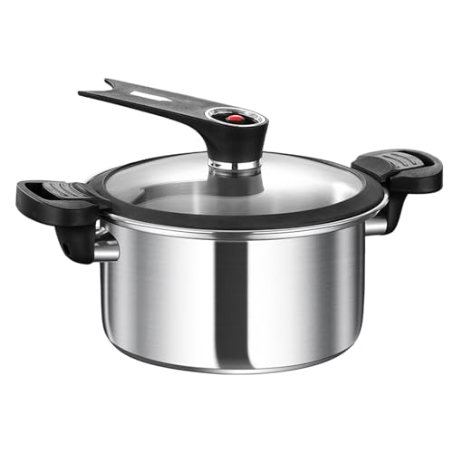Tragbarer Schnellkochtopf | Haushalt Schnellkochtopf - Schnellkochfunktion Vielseitiges Edelstahl Kochgeschirr Für Eintopf Fleisch Suppe Bohnen von Veeteah