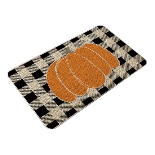 Veeteah Halloween Türvorleger | Kürbis Fußmatte - 48x76 cm Halloween Türvorleger Willkommensmatte Herbstdekoration für Eingangsbereich von Veeteah