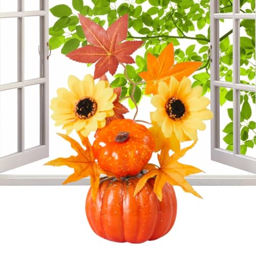 Veeteah Kürbisdeko - Herbst Tischdekoration Mit Sonnenblumen Für Tischdeko - Tischdekoration Für Halloween Wohnzimmer Thanksgiving Kaminsims Küche Herbst Veeteah Kürbisdeko - Herbst Tischdekoration Mit Sonnenblumen Für Tischdeko - Tischdekoration Für Halloween Wohnzimmer Thanksgiving Kaminsims Küche Herbst von Veeteah