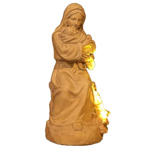 Veeteah Mutter Und Sohn Figur | Familienfigur Für Schreibtisch,Kunstharz Figur Mit LED Licht Für Wohnzimmer Vitrine von Veeteah