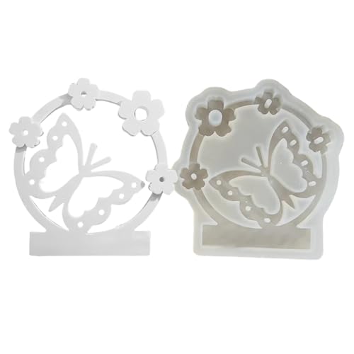 Veeteah Teelichtkerzenform, Schmetterlings-Kerzenhalter-Silikonform, Schmetterlings-Teelichthalter mit ausgeschnittenem, Harzgussform für Bastelornamente von Veeteah