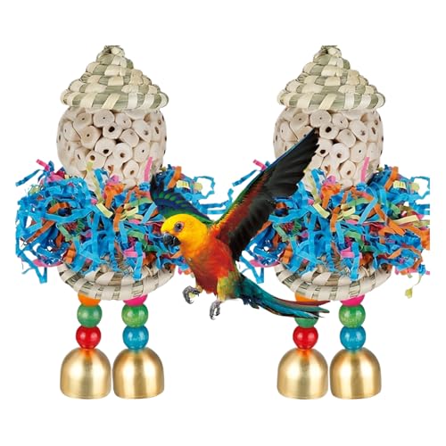 Veeteah Vogelspielzeug zur Futtersuche,2-teilige Wellensittich Spielzeuge zum Zerkleinern | Kauspielzeug Ball für Käfig Fink Nymphensittich Kanarienvogel Unzertrennlicher Ara von Veeteah