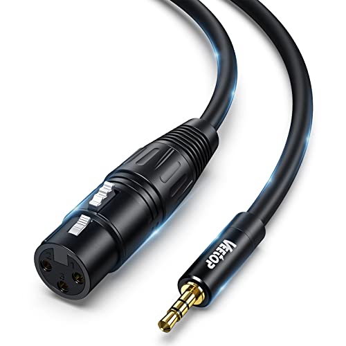 Veetop Kabel XLR Buchse auf TRS Mikrofonkabel XLR Female auf 3,5 mm Klinke mit Stecker 24K Vergoldete von Veetop