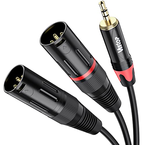 Veetop Xlr Kabel 1m Xlr Mikrofon Kabel Dual Xlr Kabel 3 Pin, Dmx Kabel Mikrofon Mini Xlr Klinke auf Xlr Male Cable Microphone, Xlr auf Klinke Mikrofonkabel Männlich Verlängerung von Veetop