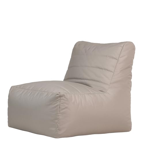 Veeva Modular Sitzsack Sessel für Erwachsene, Beige, Outdoor Sitzsack mit Füllung, Bean Bag, Wasserabweisender Stoff, Bequemer Sessel für Wohnzimmer, Garten, Terrasse von Veeva