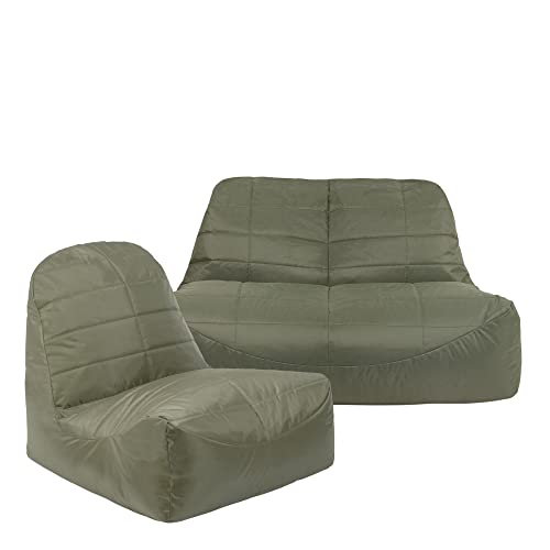 Veeva Sofa und der Sitzsack mit Rückenlehne „Vista“, Wasserabweisend Sitzsack Outdoor, XXL Riesensitzsack Outdoor von Veeva