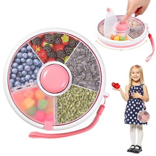 Vefacion Snack Spinner Kinder Snackbox mit Fächern Rund Reusable Snack Organizer Snacks Melone Süßigkeiten Samen Obst Organizer Vefacion Snack Spinner Kinder Snackbox mit Fächern Rund Reusable Snack Organizer Snacks Melone Süßigkeiten Samen Obst Organizer von Vefacion