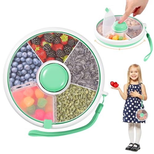 Vefacion Snack Spinner Kinder Snackbox mit Fächern Rund Reusable Snack Organizer Snacks Melone Süßigkeiten Samen Obst Organizer Vefacion Snack Spinner Kinder Snackbox mit Fächern Rund Reusable Snack Organizer Snacks Melone Süßigkeiten Samen Obst Organizer von Vefacion