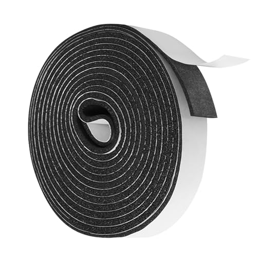 Vefhby Dichtungsband Selbstklebend, 12mm(B) x 1.5mm(D) Moosgummi Selbstklebend Schaumstoff für Türen Fenster Schalldämmung Anti-Kollision Staubdicht Dichtband (12mm x 1.5mm x 5m) von Vefhby