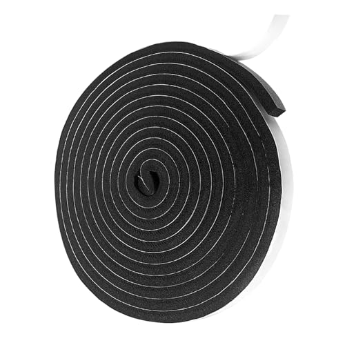 Vefhby Dichtungsband Selbstklebend, 12mm(B) x 10mm(D) Moosgummi Selbstklebend Schaumstoff für Türen Fenster Schalldämmung Anti-Kollision Staubdicht Dichtband (12mm x 10mm x 5m) von Vefhby