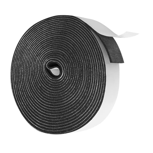 Vefhby Dichtungsband Selbstklebend, 12mm(B) x 3mm(D) Moosgummi Selbstklebend Schaumstoff für Türen Fenster Schalldämmung Anti-Kollision Staubdicht Dichtband (12mm x 3mm x 5m) von Vefhby