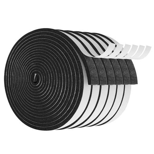 Vefhby Dichtungsband Selbstklebend, 12mm(B) x 6mm(D) Moosgummi Selbstklebend Schaumstoff für Türen Fenster Schalldämmung Anti-Kollision Staubdicht Dichtband (12mm x 6mm x 10m-6 Rollen) von Vefhby