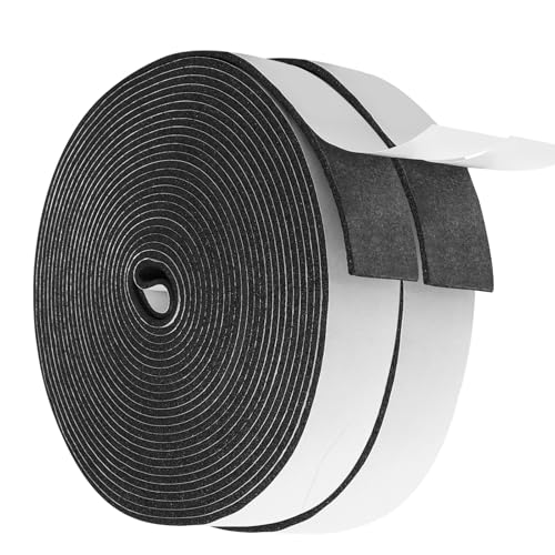 Vefhby Dichtungsband Selbstklebend, 20mm(B) x 3mm(D) Moosgummi Selbstklebend Schaumstoff für Türen Fenster Schalldämmung Anti-Kollision Staubdicht Dichtband (20mm x 3mm x 15m-2 Rollen) von Vefhby