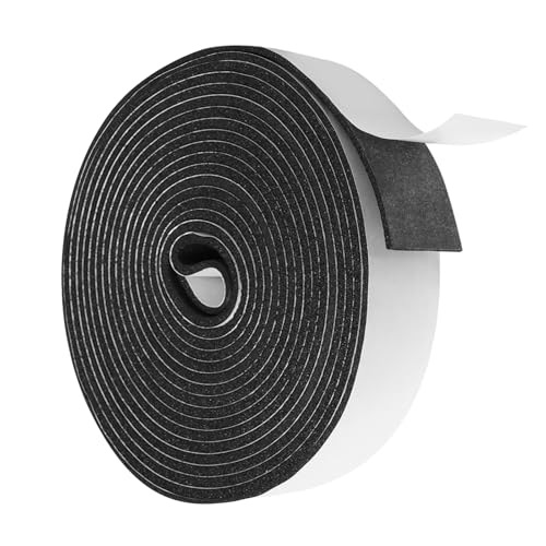 Vefhby Dichtungsband Selbstklebend, 25mm(B) x 3mm(D) Moosgummi Selbstklebend Schaumstoff für Türen Fenster Schalldämmung Anti-Kollision Staubdicht Dichtband (25mm x 3mm x 5m) von Vefhby