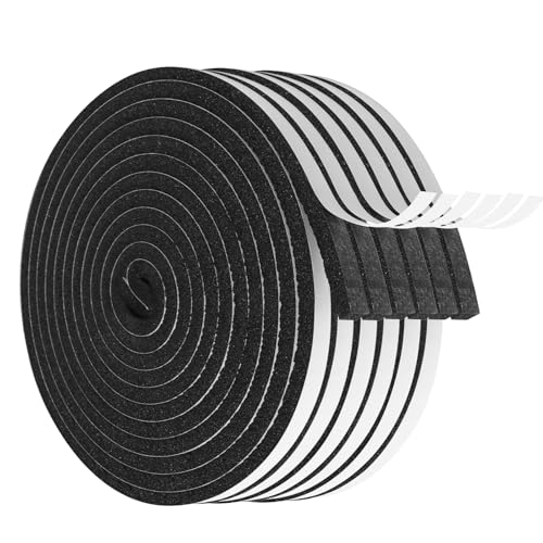 Vefhby Dichtungsband Selbstklebend, 6mm(B) x 6mm(D) Moosgummi Selbstklebend Schaumstoff für Türen Fenster Schalldämmung Anti-Kollision Staubdicht Dichtband (6mm x 6mm x 5m-6 Rollen) von Vefhby