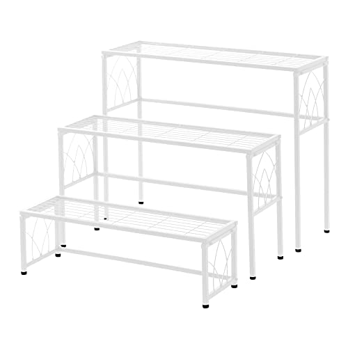 VegTrug Ineinander verschiebbarer Blumen Stand, 3-Teilig - Weiss von VegTrug