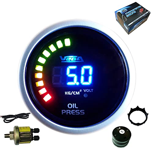 Manometer Vega® Öldruck 0-10 bar Digitalanzeige und LEDs 52 mm Französische Marke von Vega