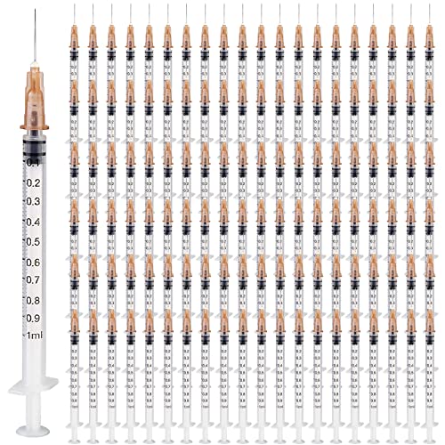 100 Stück Spritze, Vegena 1 ml Spritzen Set Plastiktube spritzen mit nadel Einwegspritzen Klein Dosierspritze Liquid Spritze Unabhängige Siegel Verpackung Einmalspritzen von Vegena