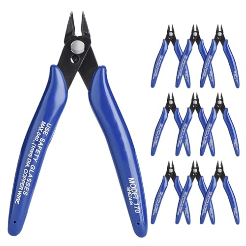 Vegena Seitenschneider: 10 Stück Hochwertiger Mini-Kabelschneider, Präzisions-Drahtschneider, für Modellbau und Schmuckherstellung (Blau) Vegena Seitenschneider: 10 Stück Hochwertiger Mini-Kabelschneider, Präzisions-Drahtschneider, für Modellbau und Schmuckherstellung (Blau) von Vegena
