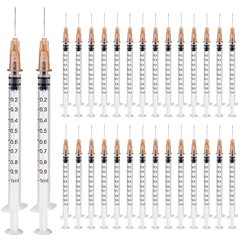 50 Stück Spritze 1 ml, Vegena 1 ml Spritzen Set Plastiktube spritzen Einwegspritzen Klein Dosierspritze Liquid Spritze Unabhängige Siegel Verpackung Einmalspritzen (50) von Vegena