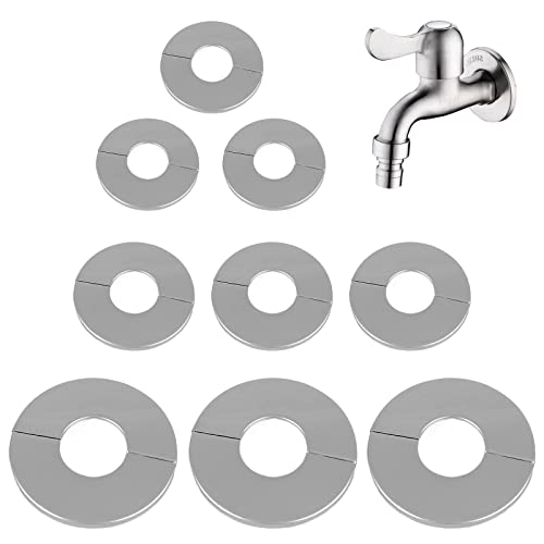 9 Stück Wasserhahn Rosette,Edelstahl Verchromt Rosette Innendurchmesser 27mm 34mm 51mm,Rosetten Abdeckung,Geteilte Rohrabdeckungen,Abdeckrosetten für WasserhäHne Wasserleitungen Duschwanne HeizköRper von Vegena