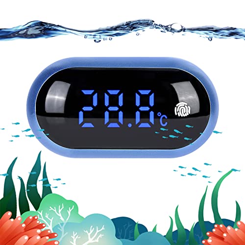 Aquarium Thermometer, Digitales Aquarium Thermometer, Hohe Präzision Thermometer Aquarium mit Led Digitalanzeige, Touchscreen Marine Thermometer, Wasser Thermometer für Süßwasser Meerwasser Marine von Vegena