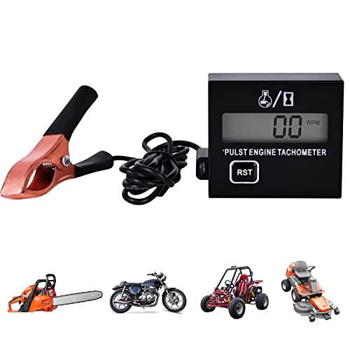 Digitaler Drehzahlmesser, 2 Takt Digital Tachometer, Induktiver Drehzahlmesser Motorsäge Benzinmotor Rasenmäher Clip-drehzahlmesser Kettensäge Hoher Kettensägen Motorräder Induktive von Vegena