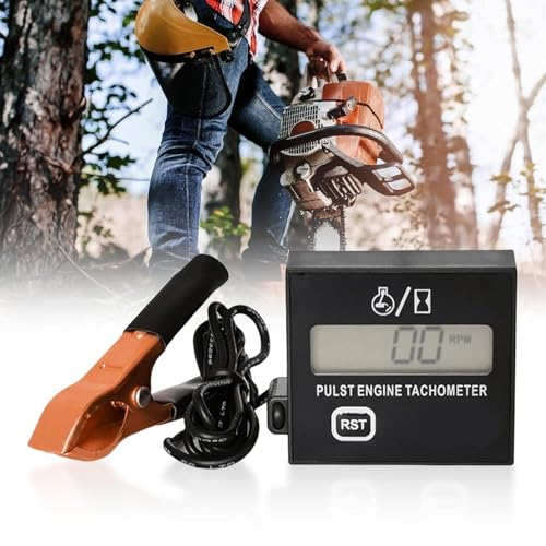 Digitaler Drehzahlmesser, 2 Takt Induktiver Drehzahlmesser, Digital Tachometer mit Stundenzähler, Drehzahlmesser Motorsäge für Motorrad Schneefräse Motocross Rasenmäher Generator Kettensäge Digitaler Drehzahlmesser, 2 Takt Induktiver Drehzahlmesser, Digital Tachometer mit Stundenzähler, Drehzahlmesser Motorsäge für Motorrad Schneefräse Motocross Rasenmäher Generator Kettensäge von Vegena