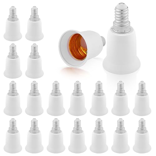 E14 auf E27 Adapter Konverter, 20 Stück E14 auf E27 Fassung, Lampenhalter Konverter, Lampensockel Adapter Konverter, E14 zu E27 Lampensockel Adapter, Lampensockeladapter für Glühlampe LED Lampe von Vegena