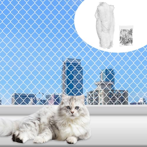 Vegena Katzennetz für Balkon,8x3M Balkonnetz für Katzen,Balkon Katzennetz,Katzennetz Transparent,Katzenschutznetz,Katzennetz Balkon,Katzengitter Fenster für Gärten Fenster Treppe Terrassen von Vegena