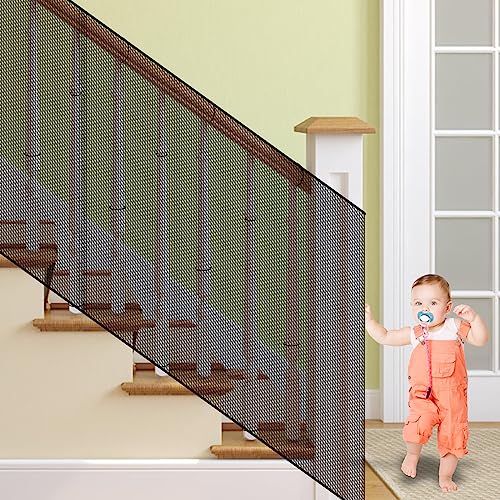 Kinder Sicherheitsnetz, 300Lx90H cm Baby Treppenhaus Geländer Balkon Sicherheitsnetz, Treppenschutzgitter Schutznetz, Erhöhtes Treppen Schutznetz, Türschutzgitter-Schutznetz für Kinder Haustiere von Vegena