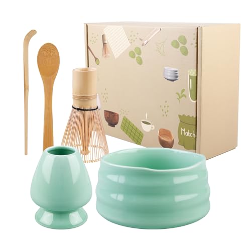 Matcha-Schneebesen-Set,5-Teiliges Set Matcha-Schüssel Mit Ausgießer,Matcha-Schneebesenhalter,Matcha Set Aus Besen Für Die Traditionelle Zubereitung Von Matcha Tee von Vegena
