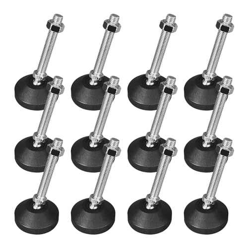Möbelfüße M10 x 100MM, Metall Möbelfüße Verstellbar, Einstellschraube Füße für Möbel, Möbelfuß Maximal 20 ° Neigung, Stellfüße für Tischbeine, Stuhlbeine, Möbelbeine (12) von Vegena