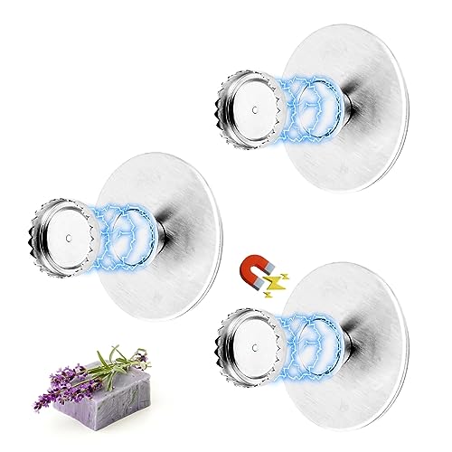 Seifenhalter mit Magnet, 3 Stück Seifenhalter Magnet, Magnetischer Seifenhalter, Magnet Seifenhalter, Edelstahl Magnetseifenhalter Ohne Bohren für Dusche, Badewanne, Waschbecken und Bad von Vegena