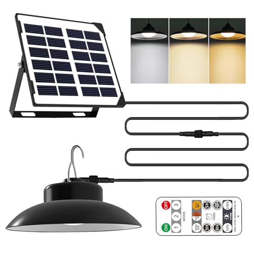 Solarlampen für Außen Innen, Solarleuchte mit Fernbedienung, 3 Farbtemperatur LED Solar Hängelampen IP65 Wasserdichte, Solarlampen für Außen Hängend, Solar Pendelleuchte für Garten Terrasse Solarlampen für Außen Innen, Solarleuchte mit Fernbedienung, 3 Farbtemperatur LED Solar Hängelampen IP65 Wasserdichte, Solarlampen für Außen Hängend, Solar Pendelleuchte für Garten Terrasse von Vegena