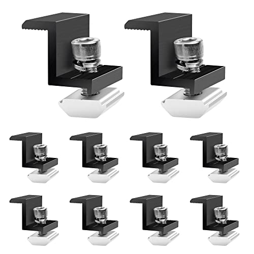 Solarmodul Halterung Endklemme 30mm Schwarz - Solarpanel Halterung, 10 Stück Befestigung Solarmodul, Solarpanel Z-halter Solarhalterungen Verstellbar Klemme, Halter Solarpanel für PV Photovoltaik von Vegena