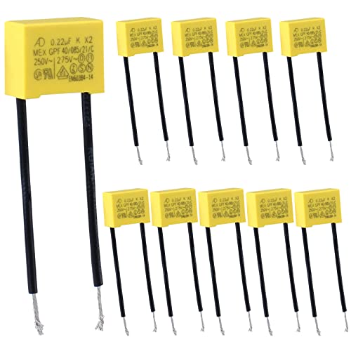 Vegena 10 Stück Entstörkondensator 0,22uF 275V X2 Radial für Blinker, Blinkende und Nicht Ausgehenden LED Lampen, Sicherheitskondensatoren Entstörer Kondensator Vegena 10 Stück Entstörkondensator 0,22uF 275V X2 Radial für Blinker, Blinkende und Nicht Ausgehenden LED Lampen, Sicherheitskondensatoren Entstörer Kondensator von Vegena