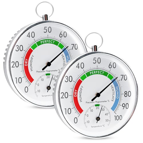 Vegena 2 Stück Thermo-Hygrometer, Thermometer-Hygrometer 10cm Thermometer Aussen Hygrometer Analog Thermometer Hygrometer Analoges Thermometer Raumklimakontrolle Mit Aufhängering Für Innen Und Außen Vegena 2 Stück Thermo-Hygrometer, Thermometer-Hygrometer 10cm Thermometer Aussen Hygrometer Analog Thermometer Hygrometer Analoges Thermometer Raumklimakontrolle Mit Aufhängering Für Innen Und Außen von Vegena
