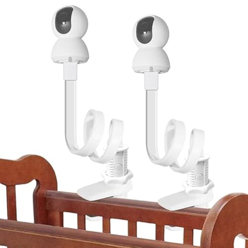 Vegena 2 Stücke Babyphone Halterung, Baby Monitor Halterung, Kamera Halterung, Halterung Babyphone, Babyphone Halterung Universal Flexibel Monitorhalter Für Kinderzimmer Babybett Umrandungen (Weiß) von Vegena