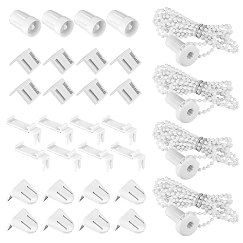 Vegena 4 Kit Rollo Halterung Fenster 17mm - Rollo Beschläge Ersatzteile Doppelrollo Klemmfix, Rollo Kettenzug Ersatz Klemmhalter Rollo Ohne Bohren für Verdunkelungsrollo, Seitenzugrollo, Doppelrollo von Vegena