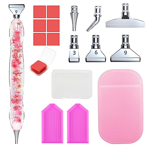 Vegena Diamond Painting Stift - Diamond Painting Zubehör Stifte Set mit 6 Stile Austauschbaren Metall Bohrern, Diamant Malerei Kleber, Diamond Painting Werkzeug für Diamantmalerei DIY von Vegena