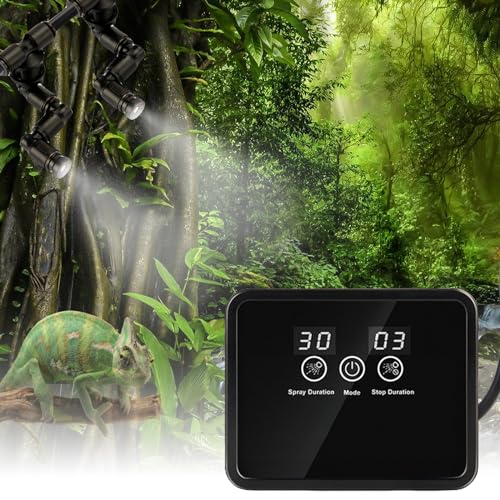 Vegena Intelligentes Reptilien Benebelungssystem, Automatisches Zerstäuber, Reptilien-Luftbefeuchter, Terrarien Nebelsystem Vernebler Terrarium Für Amphibien Reptilien Pflanzen Blumen von Vegena