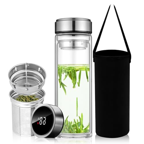 Vegena Teeflasche Mit Sieb, 1000ml Teeflasche Mit Filter, Doppelwandige Glasflasche, Doppelwandige Glas Teeflasche Teezubereiter, Thermosflasche Glas Teeflasche Mit Sieb To Go Tea Bottle 100% Dicht Vegena Teeflasche Mit Sieb, 1000ml Teeflasche Mit Filter, Doppelwandige Glasflasche, Doppelwandige Glas Teeflasche Teezubereiter, Thermosflasche Glas Teeflasche Mit Sieb To Go Tea Bottle 100% Dicht von Vegena