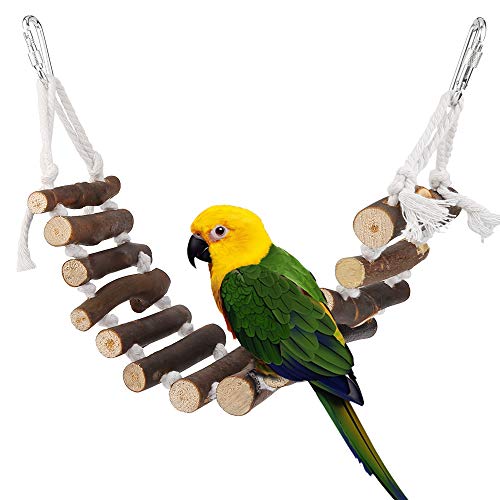 Vegena Vogelspielzeug, Vögel Holzleiter Spielzeug mit Landeplatz Vogelkäfig Zubehör für Wellensittich Papageien Graupapageien Nymphensittiche Finken Sittiche Kakadus Aras (Holz (1stk.)) Vegena Vogelspielzeug, Vögel Holzleiter Spielzeug mit Landeplatz Vogelkäfig Zubehör für Wellensittich Papageien Graupapageien Nymphensittiche Finken Sittiche Kakadus Aras (Holz (1stk.)) von Vegena