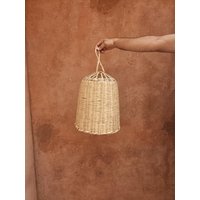 Korbgeflecht Boho Pendelleuchte, Stroh Lampenschirm Korbgeflecht Boho Pendelleuchte, Stroh Lampenschirm von VegetalDecor