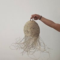 stroh Boho Pendelleuchte, Lampenschirm von VegetalDecor