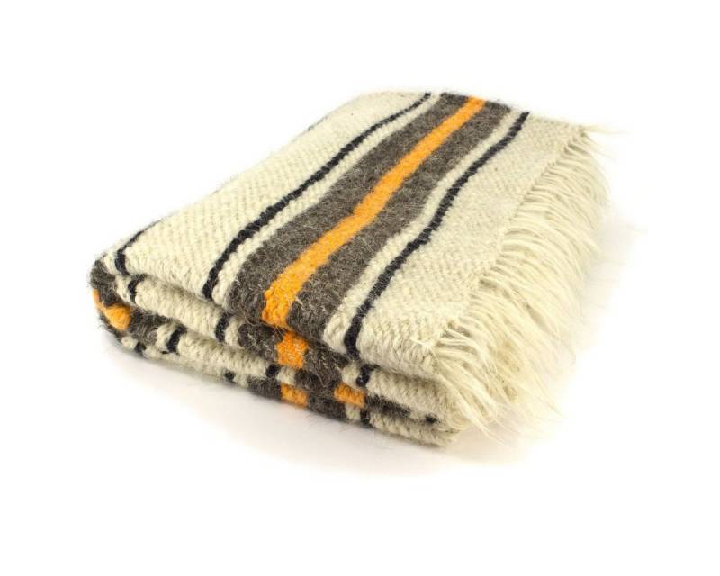 Outdoordecke Große handgewebte Decke mit orangem Streifen 210 x 220 cm, Vehi Mercatus Outdoordecke Große handgewebte Decke mit orangem Streifen 210 x 220 cm, Vehi Mercatus von Vehi Mercatus