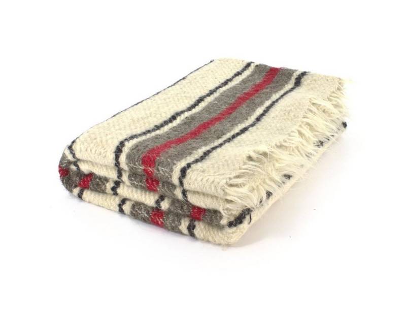 Outdoordecke Große handgewebte Wolldecke mit rotem Streifen 210 x 220 cm, Vehi Mercatus Outdoordecke Große handgewebte Wolldecke mit rotem Streifen 210 x 220 cm, Vehi Mercatus von Vehi Mercatus